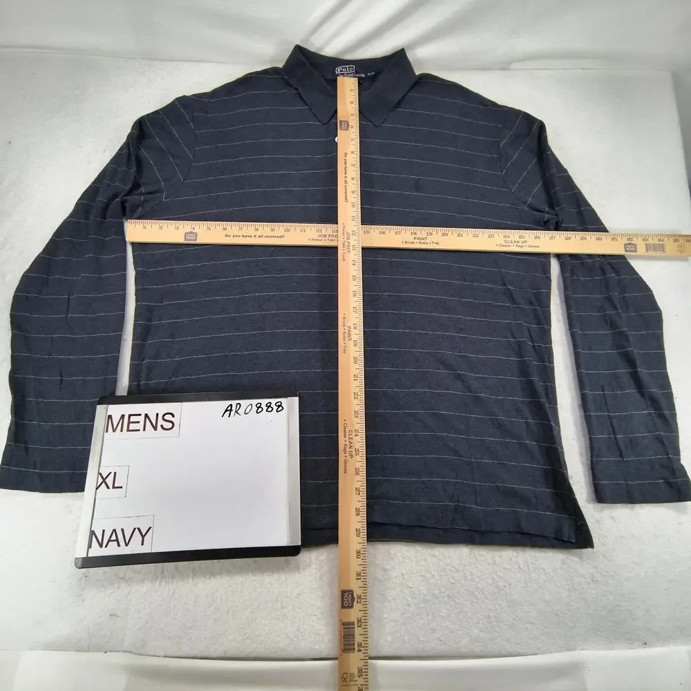 Polo by Ralph Lauren Collared Casual Long Sleeve Polo Shirt Mens Size XL Navy